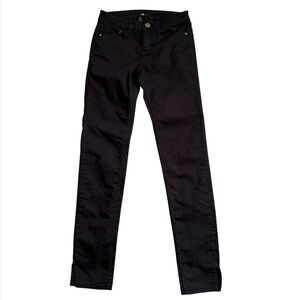 H&M Women's Black‎ Mid-Rise Skinny Jeans Slit Hem Size 4